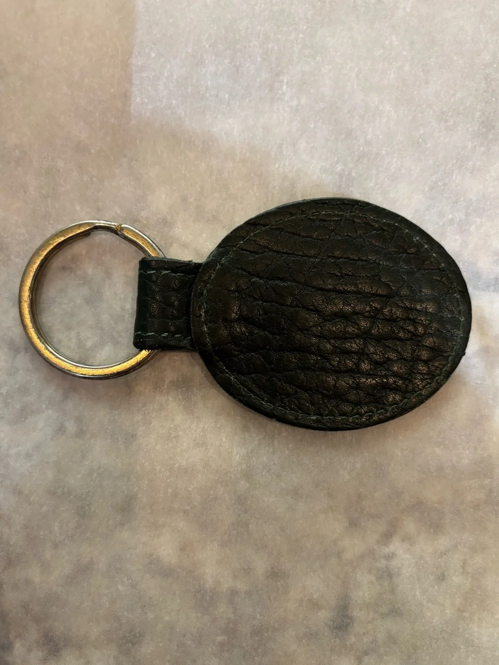 Dooney & Bourke Vintage Leather Oval Key Fob Ring All Weather Leather Duck Logo